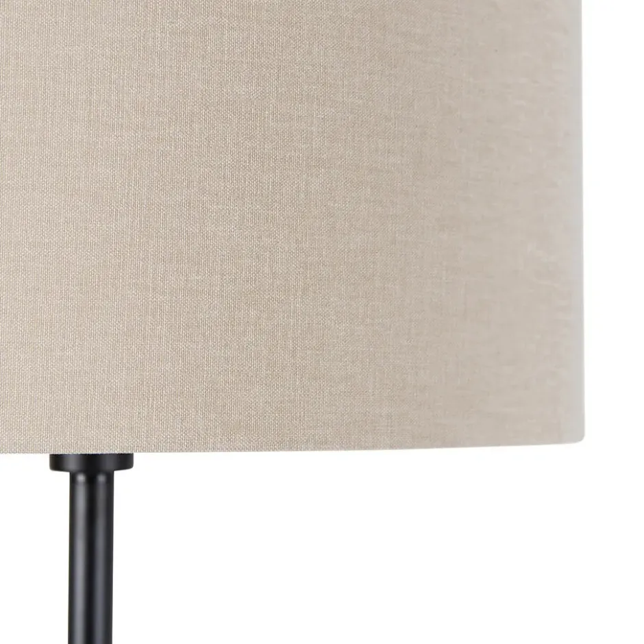 Qazqa staande lamp met kap simplo stof zwart e27