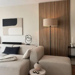 Qazqa staande lamp met kap simplo stof zwart e27