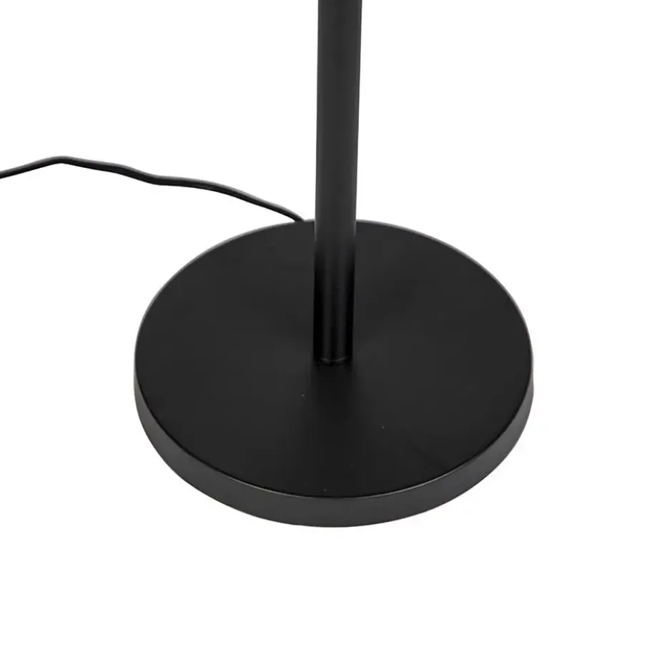 Qazqa staande lamp met kap simplo stof zwart e27