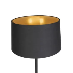 Qazqa staande lamp met kap simplo zwart e27