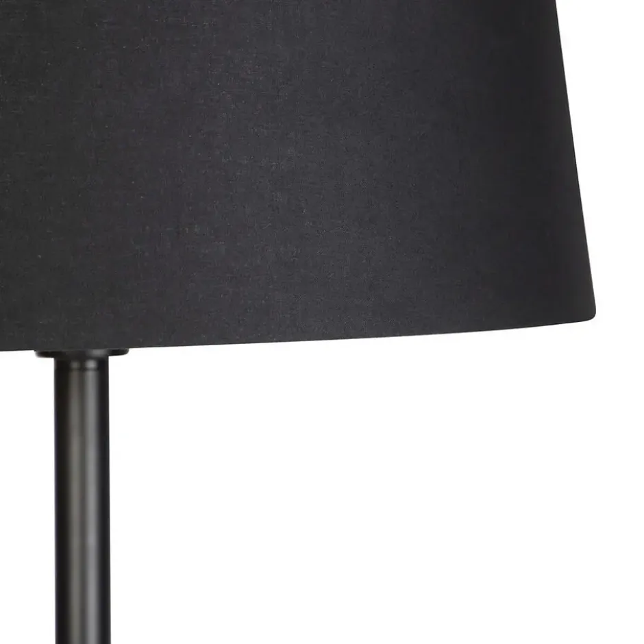 Qazqa staande lamp met kap simplo zwart e27