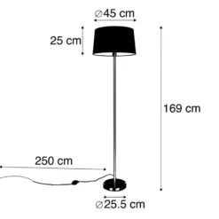 Qazqa staande lamp met kap simplo zwart e27