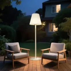Qazqa staande lamp met kap virginia beige e27