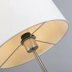 Qazqa staande lamp met kap vt wit e27