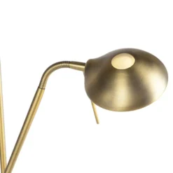 Qazqa staande lamp met leesarm diva bronskleurig geïntegreerde led
