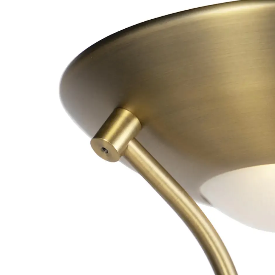 Qazqa staande lamp met leesarm diva bronskleurig geïntegreerde led