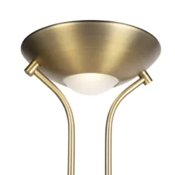 Qazqa staande lamp met leesarm diva bronskleurig geïntegreerde led
