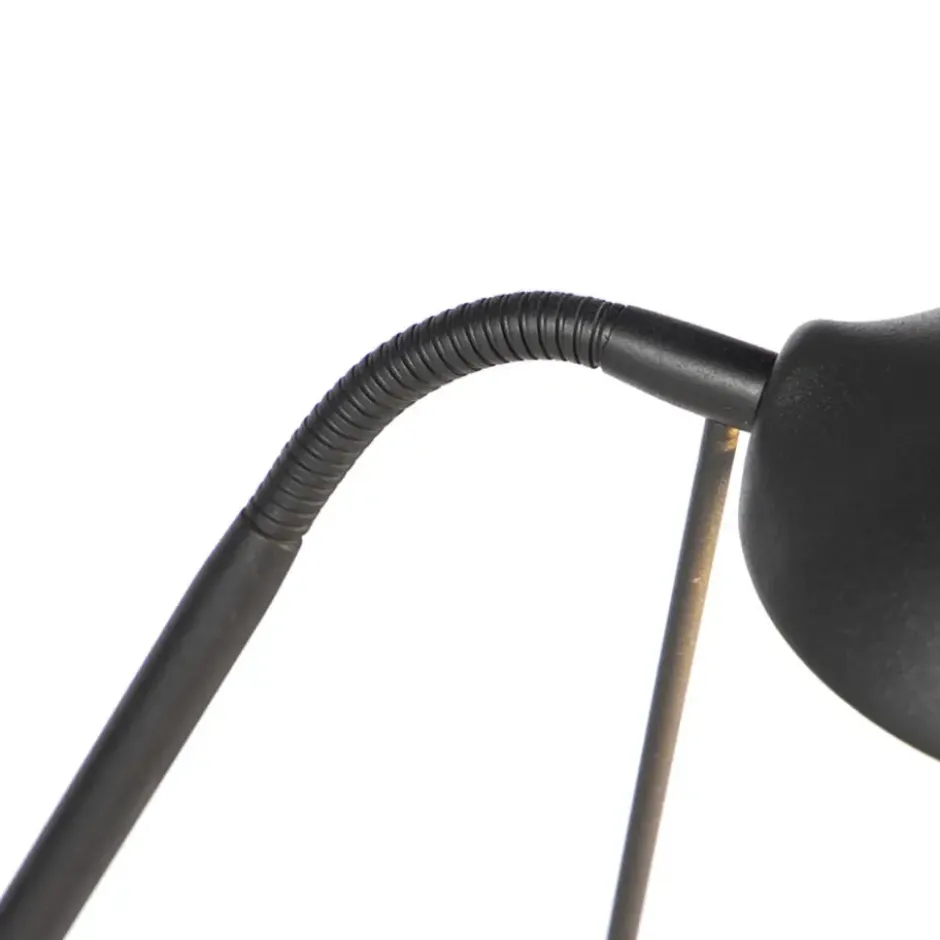 Qazqa staande lamp met leesarm diva zwart geïntegreerde led