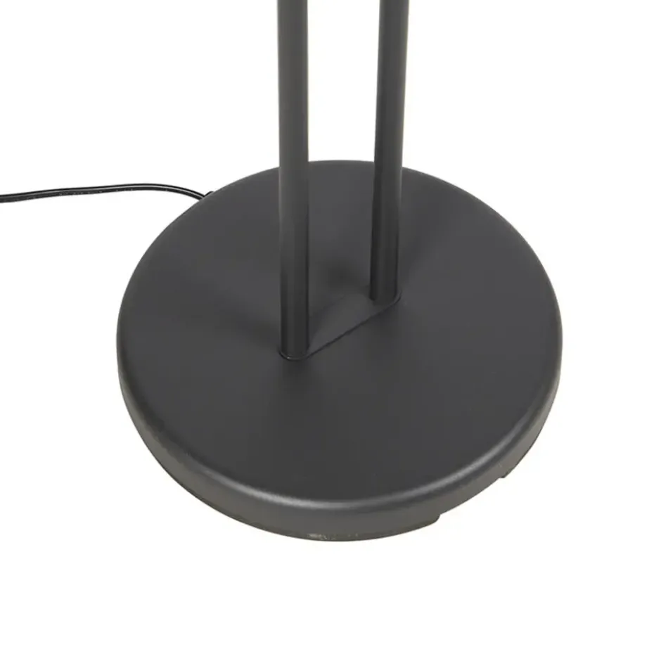 Qazqa staande lamp met leesarm diva zwart geïntegreerde led