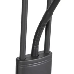 Qazqa staande lamp met leesarm diva zwart geïntegreerde led
