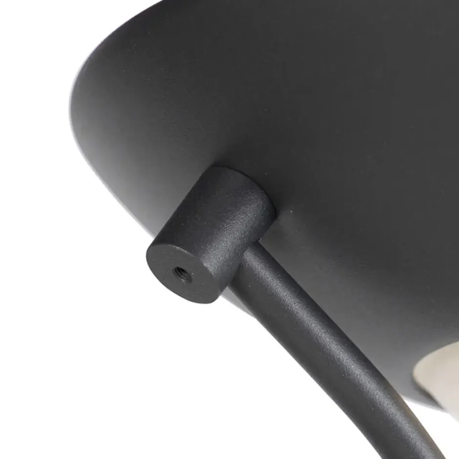 Qazqa staande lamp met leesarm diva zwart geïntegreerde led