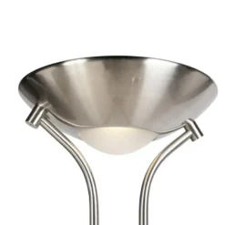 Qazqa staande lamp met leesarm diva zilverkleurig geïntegreerde led