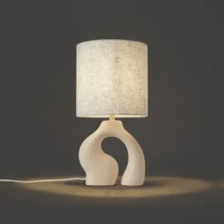 Qazqa tafellamp dahlia beige e27