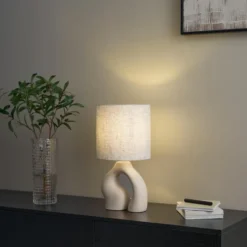 Qazqa tafellamp dahlia beige e27