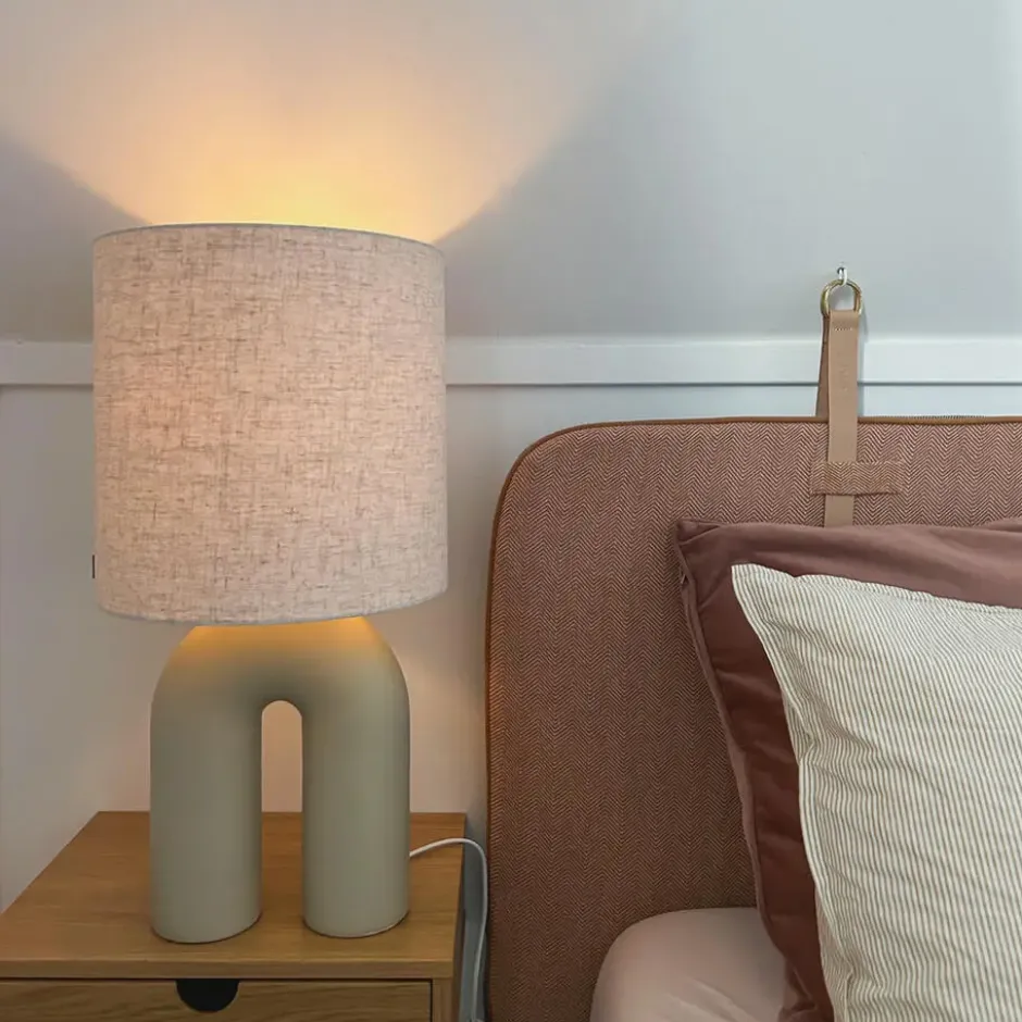 Qazqa tafellamp lotti beige e27