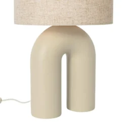 Qazqa tafellamp lotti beige e27
