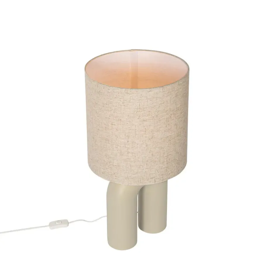 Qazqa tafellamp lotti beige e27