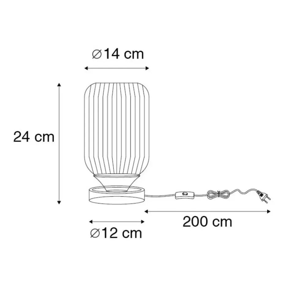 Qazqa tafellamp met glas banci zwart e27