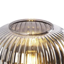 Qazqa tafellamp met glas karel zwart e27