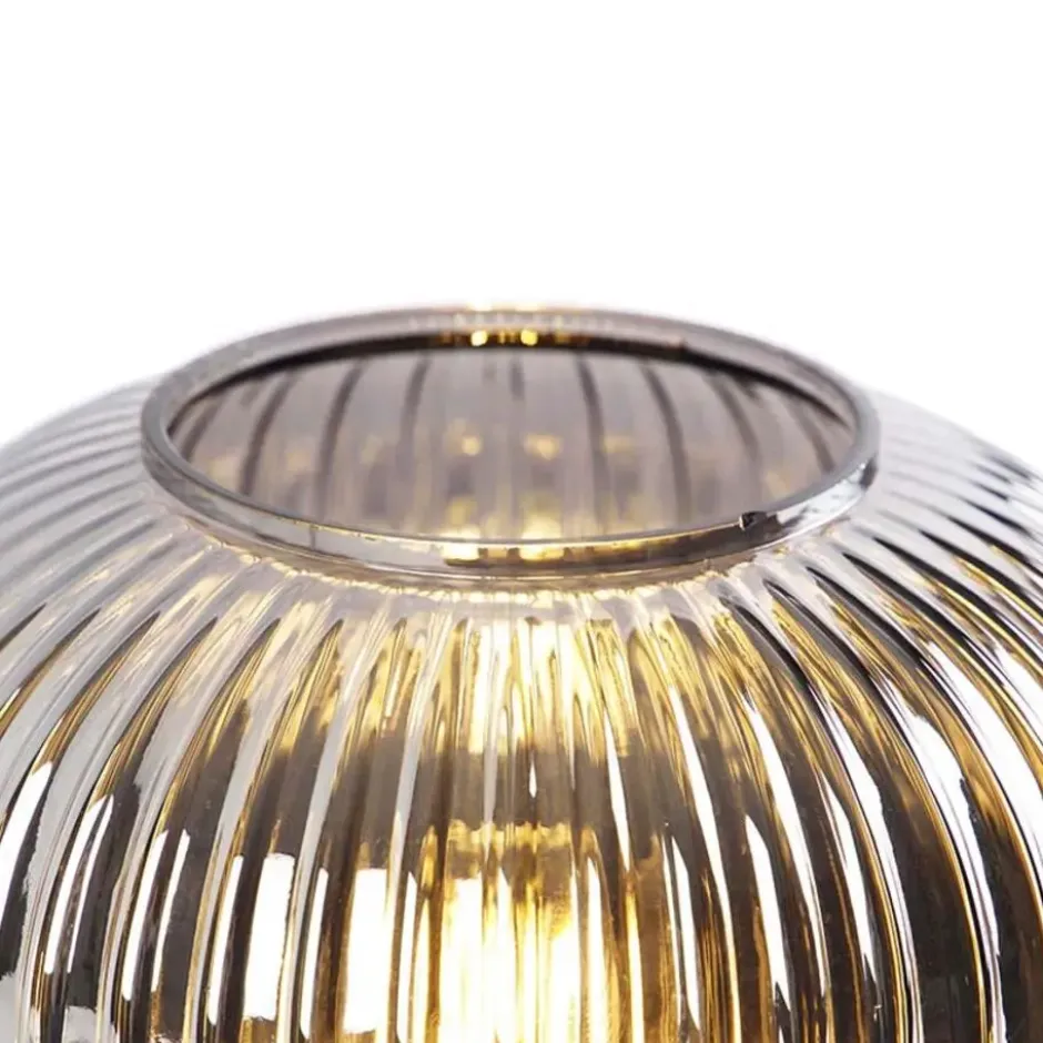 Qazqa tafellamp met glas karel zwart e27