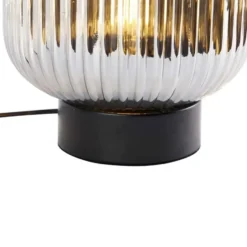 Qazqa tafellamp met glas karel zwart e27