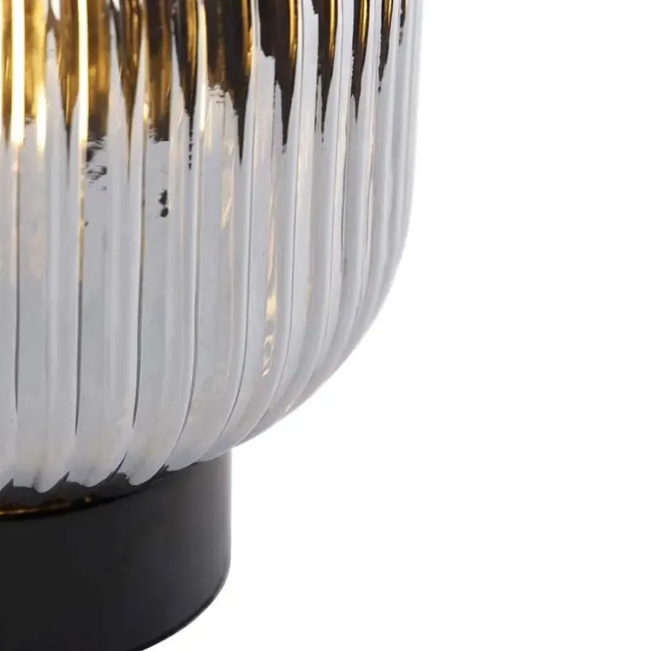 Qazqa tafellamp met glas karel zwart e27