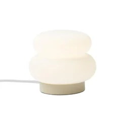 Qazqa tafellamp met glas kumo beige g9