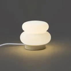 Qazqa tafellamp met glas kumo beige g9