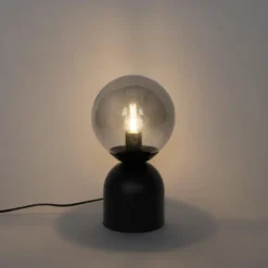 Qazqa tafellamp met glas pallontrend zwart e27