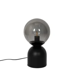 Qazqa tafellamp met glas pallontrend zwart e27