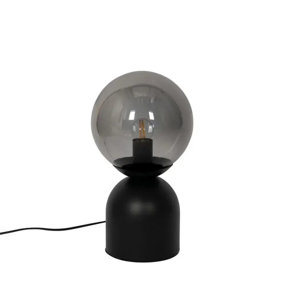 Qazqa tafellamp met glas pallontrend zwart e27