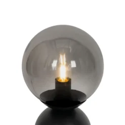 Qazqa tafellamp met glas pallontrend zwart e27