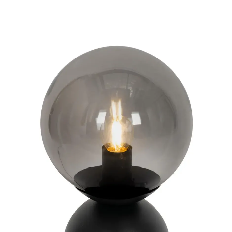 Qazqa tafellamp met glas pallontrend zwart e27