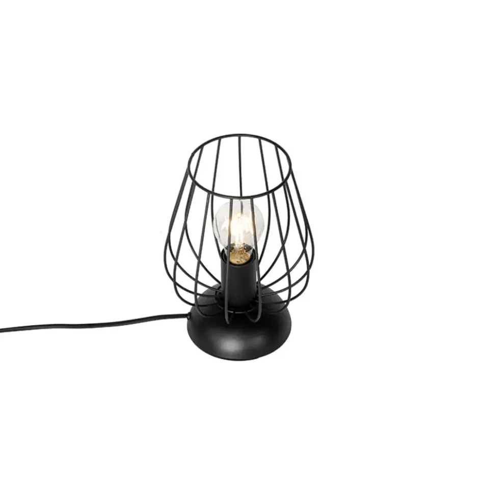 Qazqa tafellamp palica zwart e27