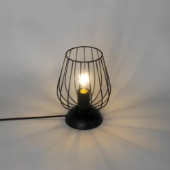Qazqa tafellamp palica zwart e27