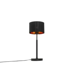 Qazqa tafellamp vt zwart e27