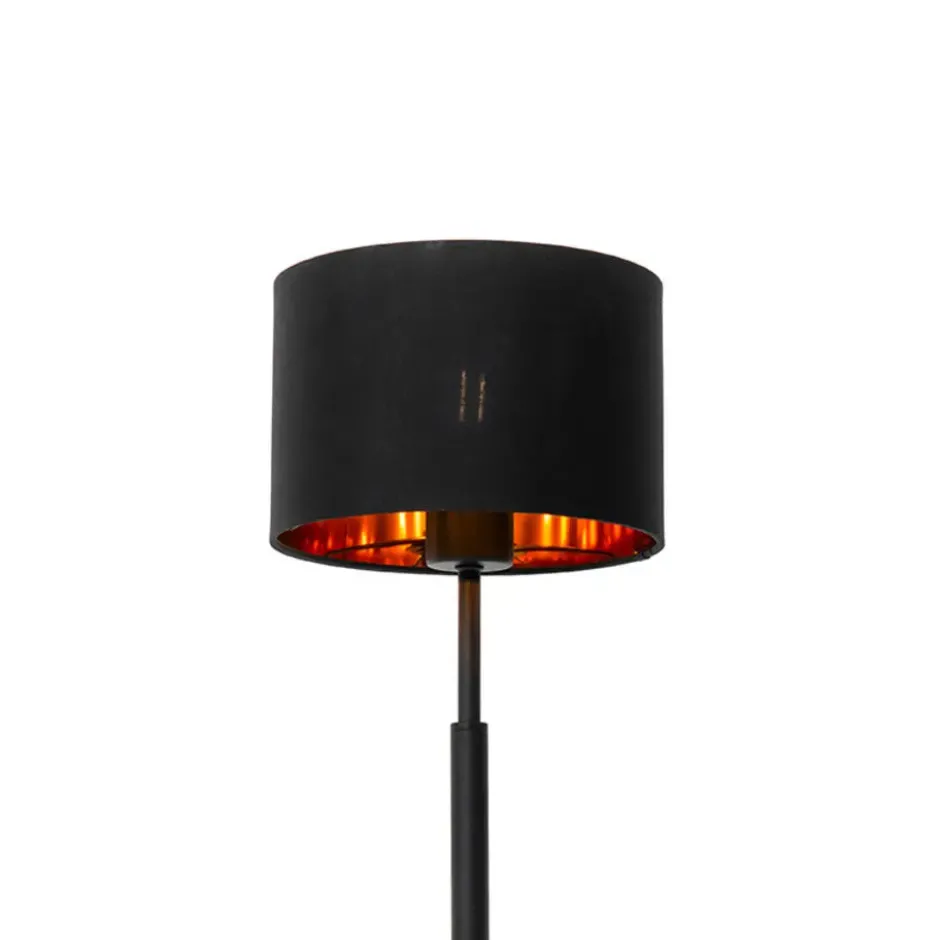 Qazqa tafellamp vt zwart e27