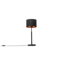 Qazqa tafellamp vt zwart e27