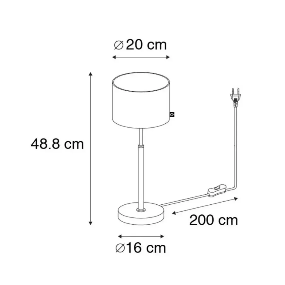 Qazqa tafellamp vt zwart e27