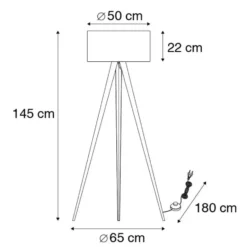 Qazqa tripod lamp ilse zwart e27