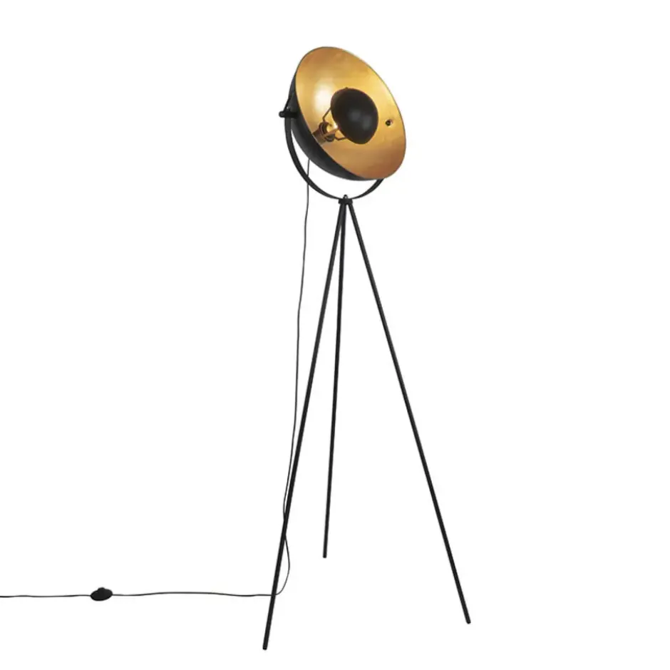 Qazqa tripod lamp magnax zwart e27