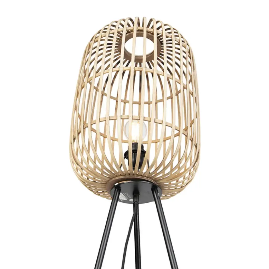 Qazqa tripod lamp manila beige e27