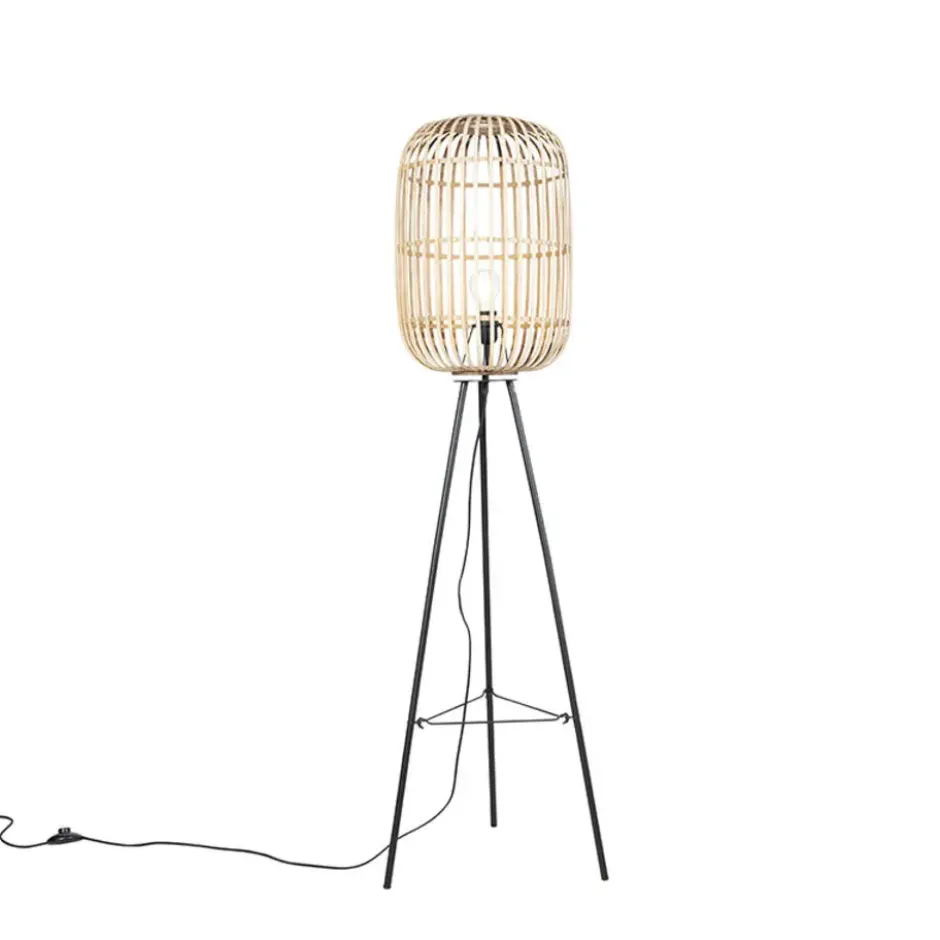 Qazqa tripod lamp manila beige e27