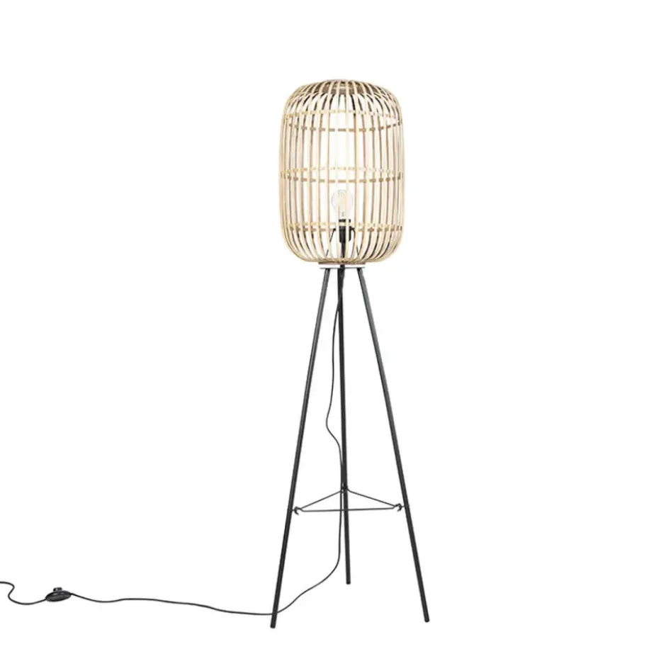 Qazqa tripod lamp manila beige e27