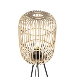 Qazqa tripod lamp manila beige e27