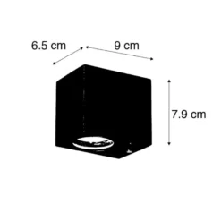 Qazqa up‑ en downlight lamp baleno zwart gu10