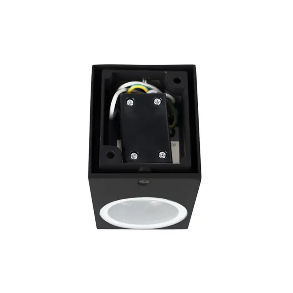 Qazqa up‑ en downlight lamp baleno zwart gu10