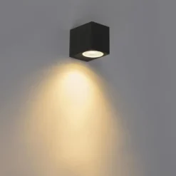 Qazqa up‑ en downlight lamp baleno zwart gu10