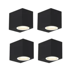 Qazqa up‑ en downlight lamp baleno zwart gu10