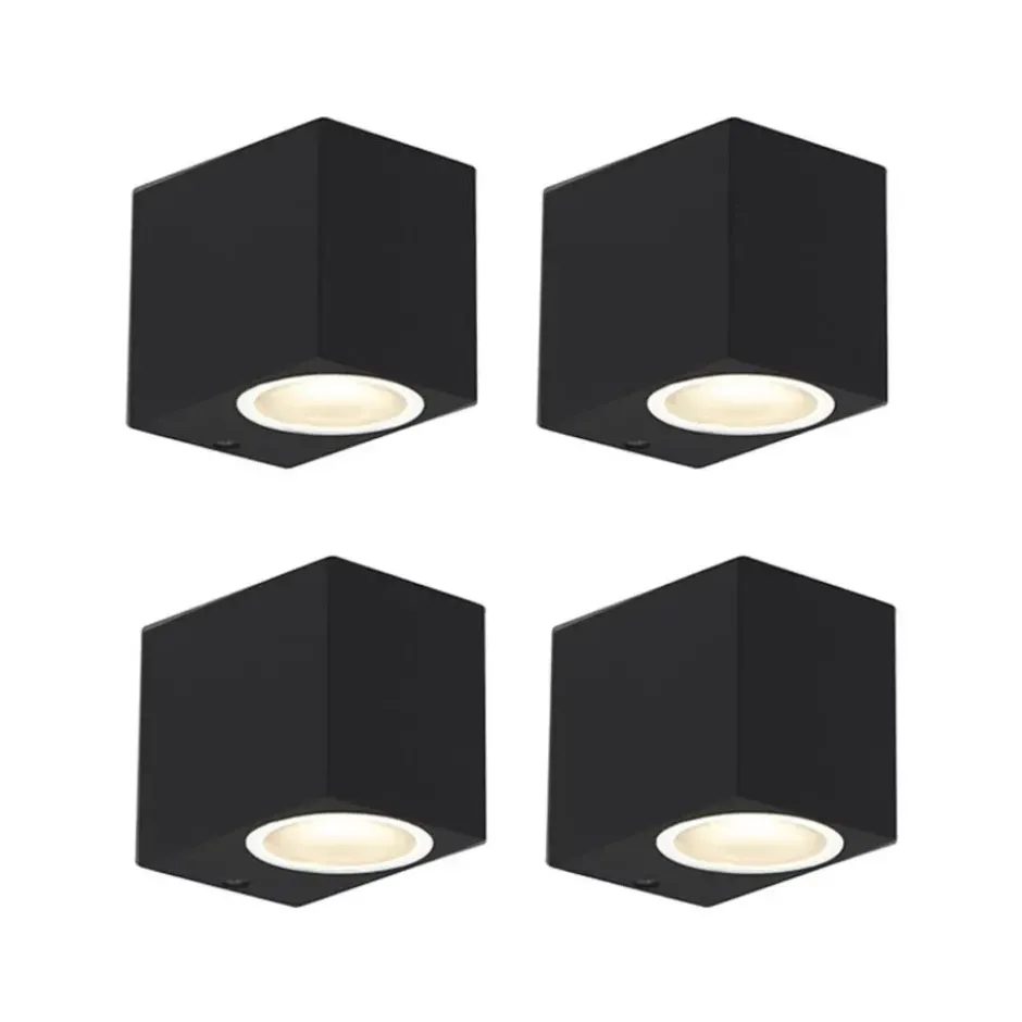 Qazqa up‑ en downlight lamp baleno zwart gu10